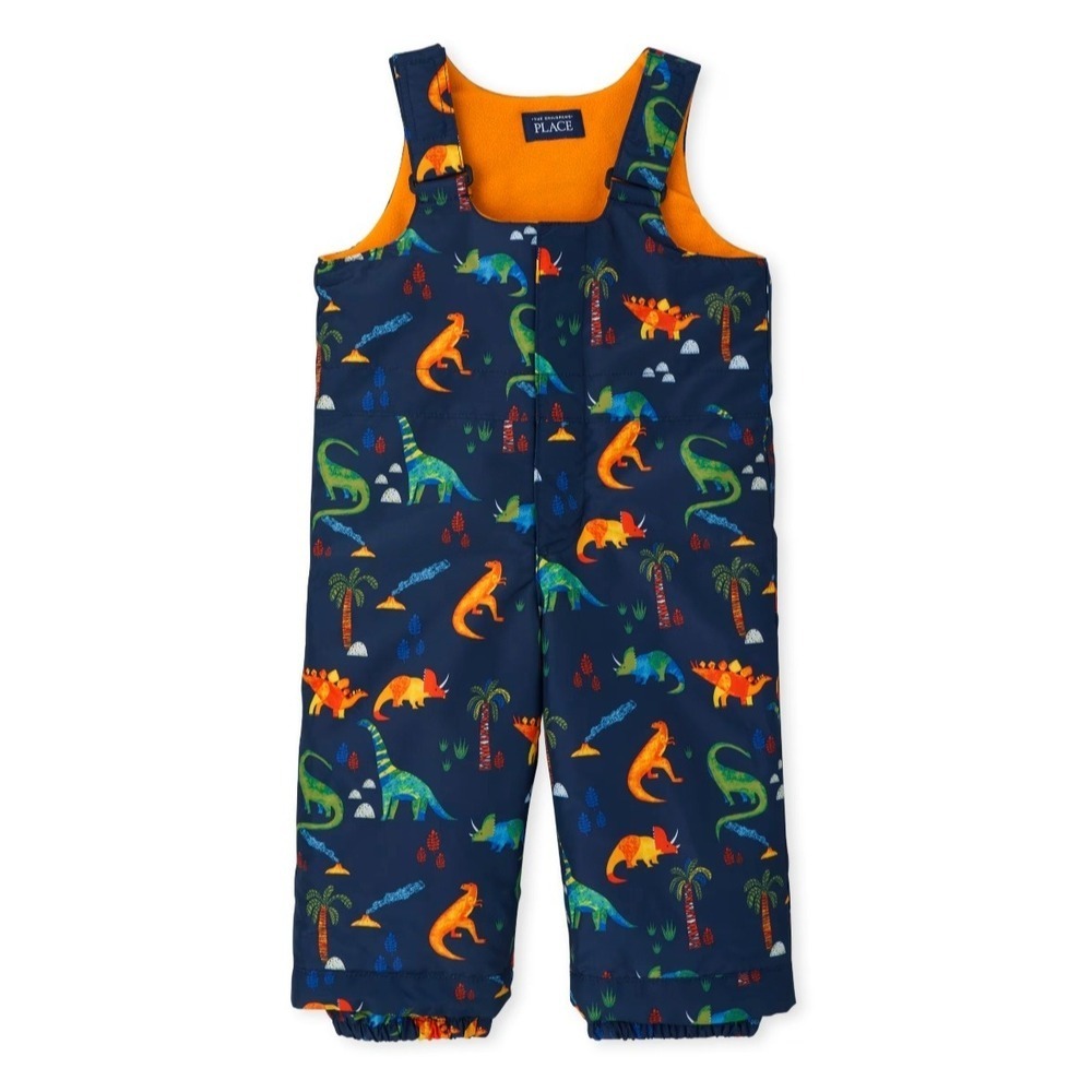 Children's Place‎ Toddler Boys 3T Winter Snow Overalls Bibs Navy Dinosaur